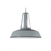 Hanglamp Industria 34cm glans licht grijs + witte binnenzijde