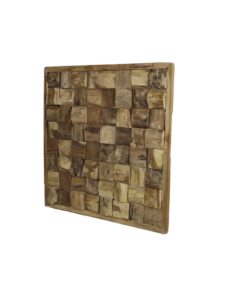 HSM Collection - wanddecoratie hout - vierkant - naturel