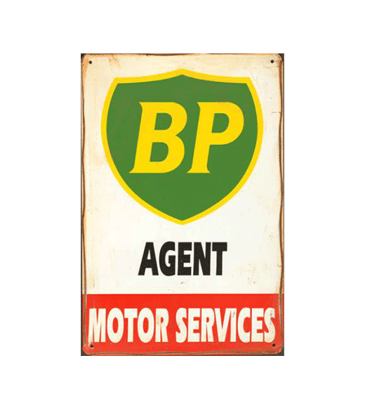 BP Agent motor services - metalen bord