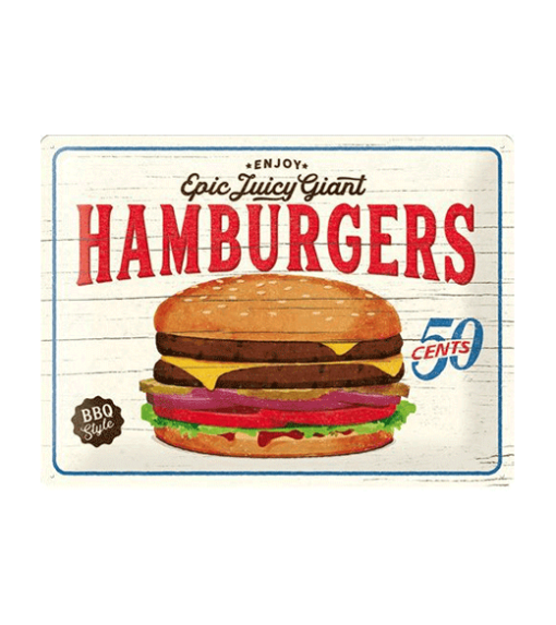 Epic Juicy Giant Hamburgers - metalen bord