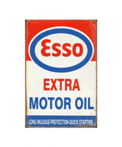 Esso extra motor oil - metalen bord