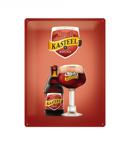 Kasteel rouge bier - metalen bord
