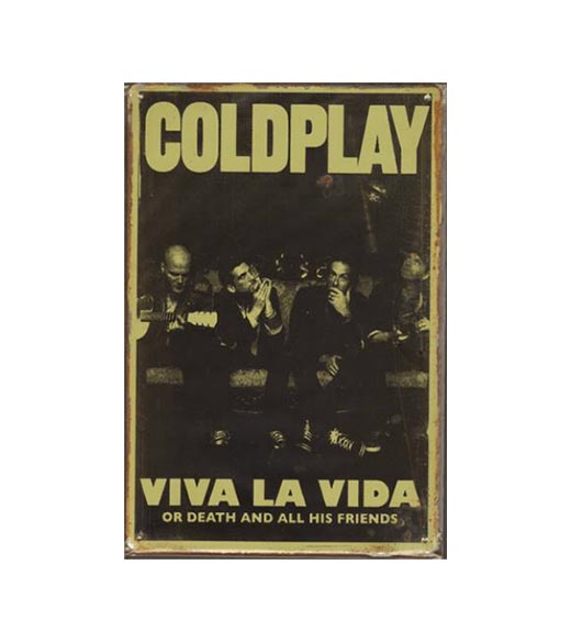 Coldplay - metalen bord