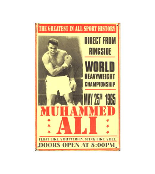 Muhammed Ali - metalen bord