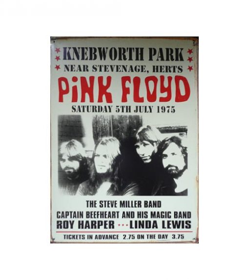 Pink Floyd 1975 - metalen bord