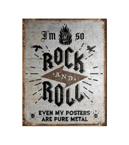 Rock n Roll I'm 50 - metalen bord