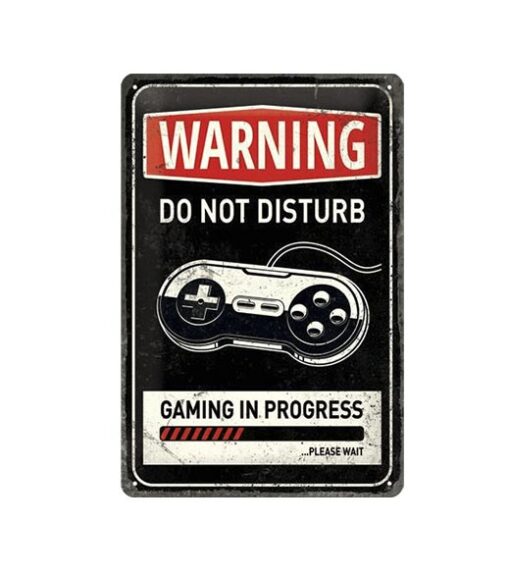 Warning gaming - metalen bord