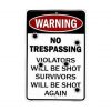 Warning no trespassing - metalen bord