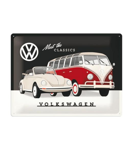 Volkswagen meet the classics - metalen bord
