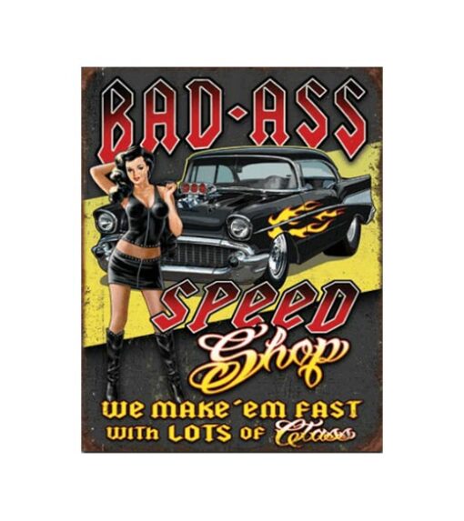 Bad Ass Speed shop - metalen bord