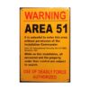 Warning area 51 - metalen bord