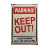 Warning keep out - metalen bord
