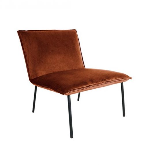 Velvet fauteuil Kelly orange