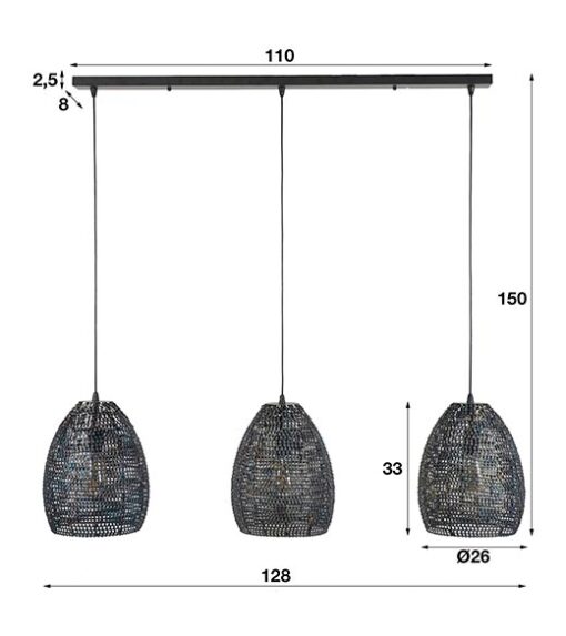 Hanglamp Cooper 3 lichts