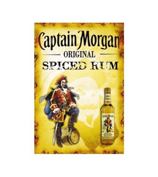 Captain morgan spiced rum - metalen bord