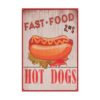 Fast food, Hot dogs - metalen bord