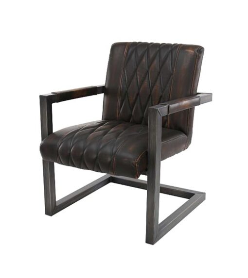 Lima fauteuil industrieel bruin