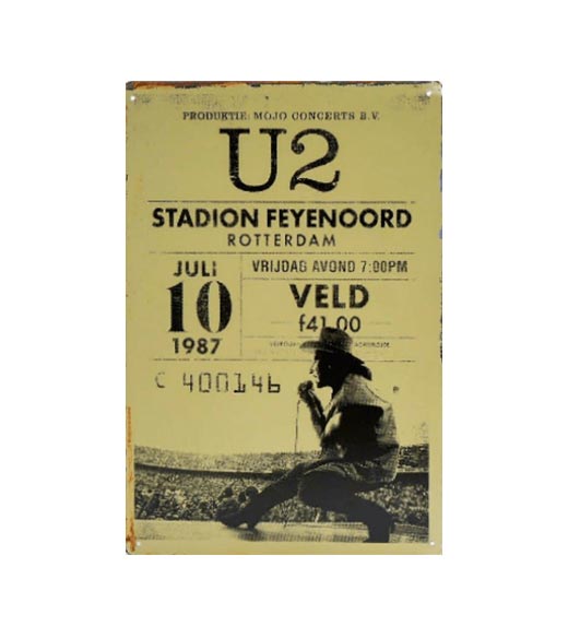 U2 Stadion Feyenoord - metalen bord