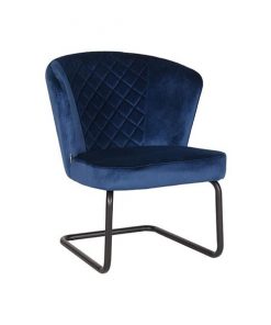 Fauna fauteuil velours blauw
