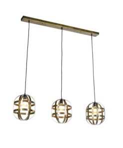 Fenix 3-lichts industrieel hanglamp roestbruin/ brons