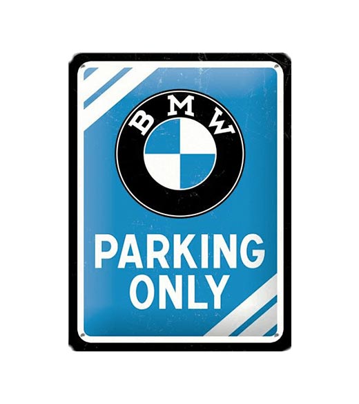 BMW parking only 15cm x 20cm - metalen bord