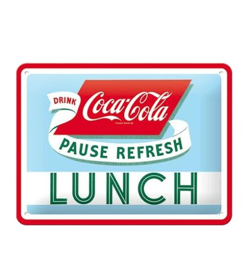 Coca Cola pause refresh lunch - metalen bord