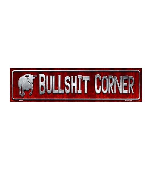 Bullshit corner - metalen bord