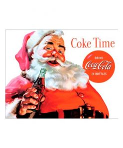 Kerstman coke time - metalen bord