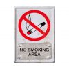 No smoking area 10cm x 14cm - metalen bord