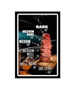 Rare, well done steak - metalen bord