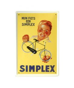 Simplex mijn fiets - metalen bord