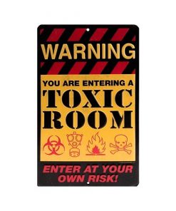Warning toxic room - metalen bord