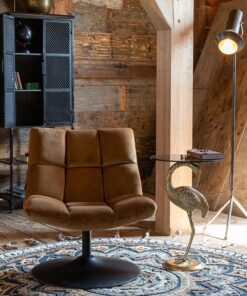 Dutchbone lounge fauteuil Bar velvet goud bruin