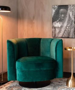 Dutchbone lounge fauteuil Flower groen