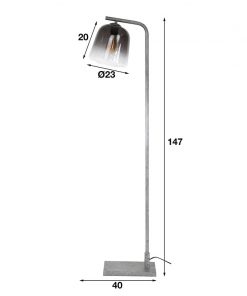 Fabis 1-lichts vloerlamp industrieel