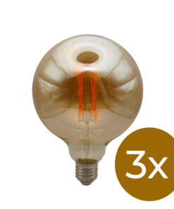 3x LED Bol E27 12,5 cm grijs/ smoke