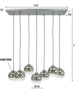 Galsa 7-lichts hanglamp industrieel
