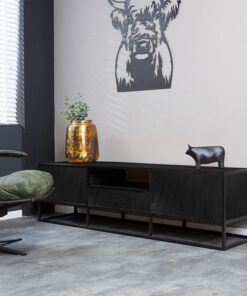 Morada tv meubel industrieel zwart 180cm