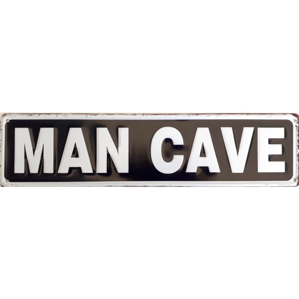 Man Cave zwart - metalen bord