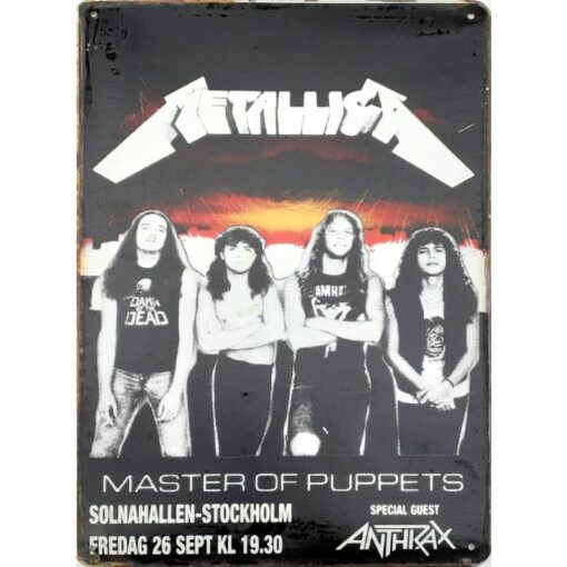 Metallica master of puppets - metalen bord