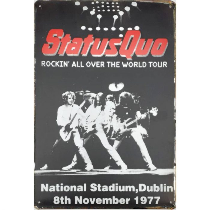 Status Quo world tour - metalen bord