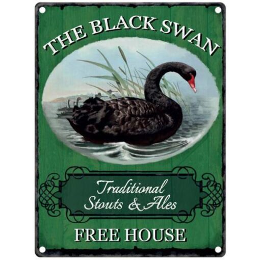 The Black Swan - metalen bord