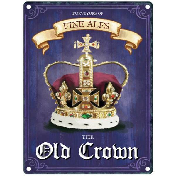 The Old Crown - metalen bord