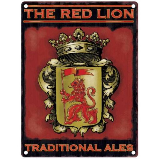 The Red Lion - metalen bord
