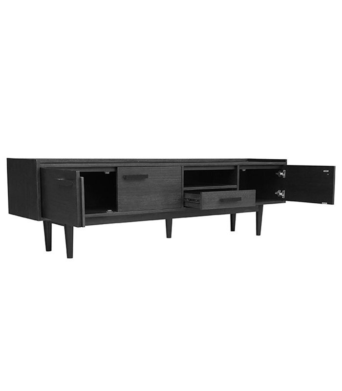 Ohio tv meubel 210cm zwart acaciahout