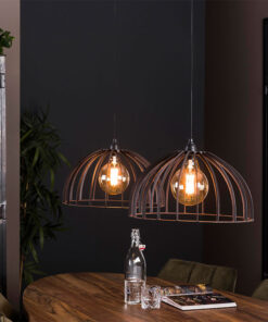 Capen 2-lichts hanglamp zwart/bruin