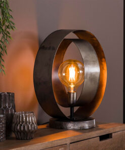 Morley 1-lichts tafellamp industrieel oud zilver