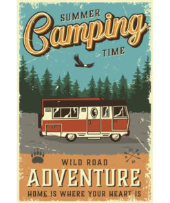 Summer Camping wild Road - metalen bord