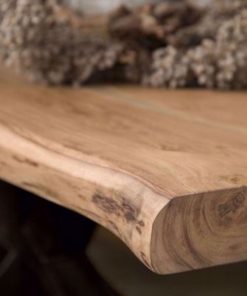 Tiago Eettafel met spinpoot vierkant acacia hout naturel 130x130