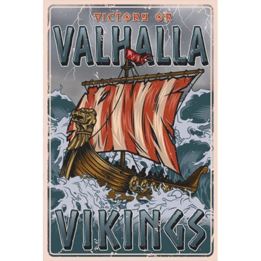 Victory or Valhalla - metalen bord